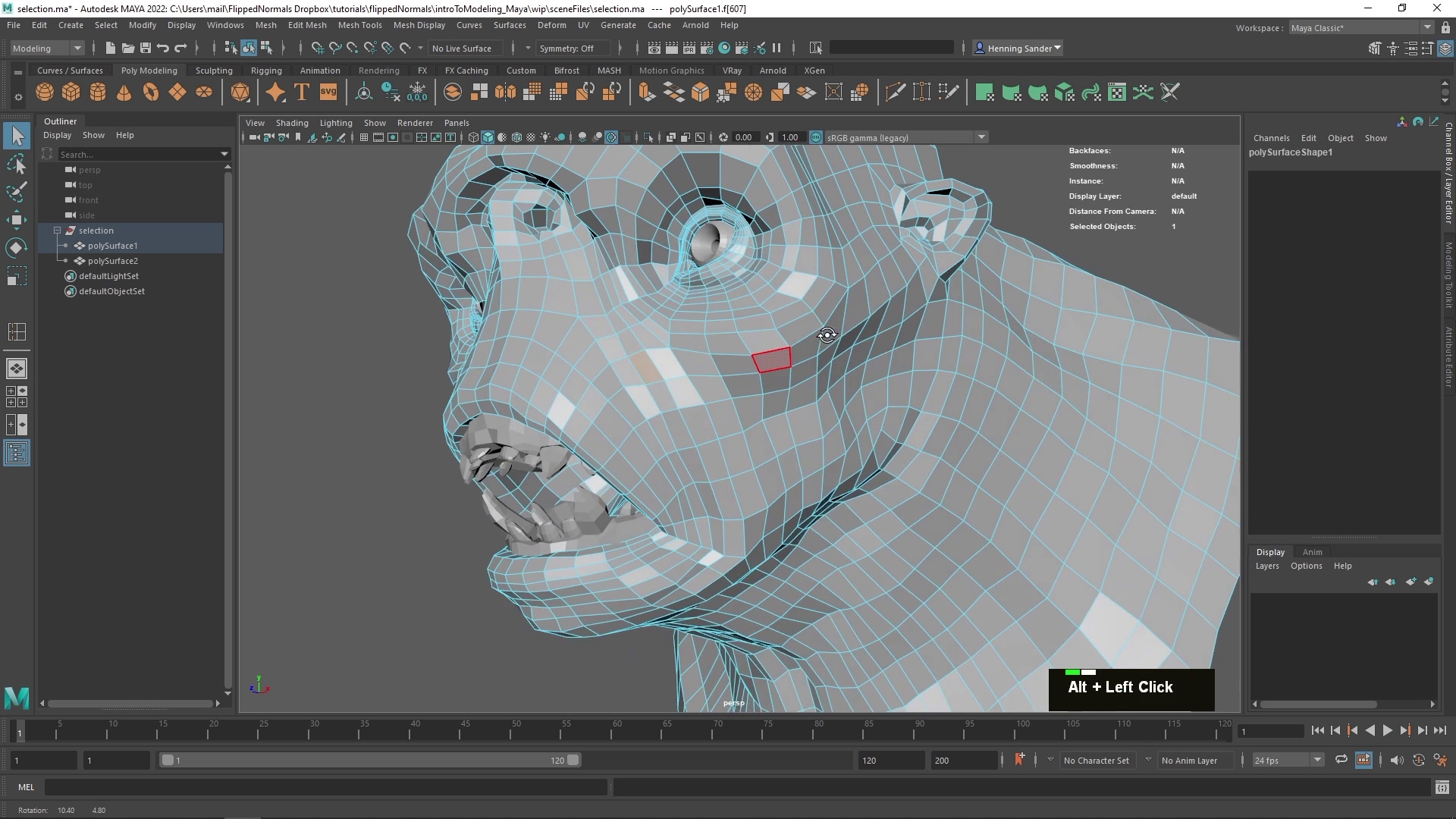 Introduction to Modeling in Maya - FlippedNormals