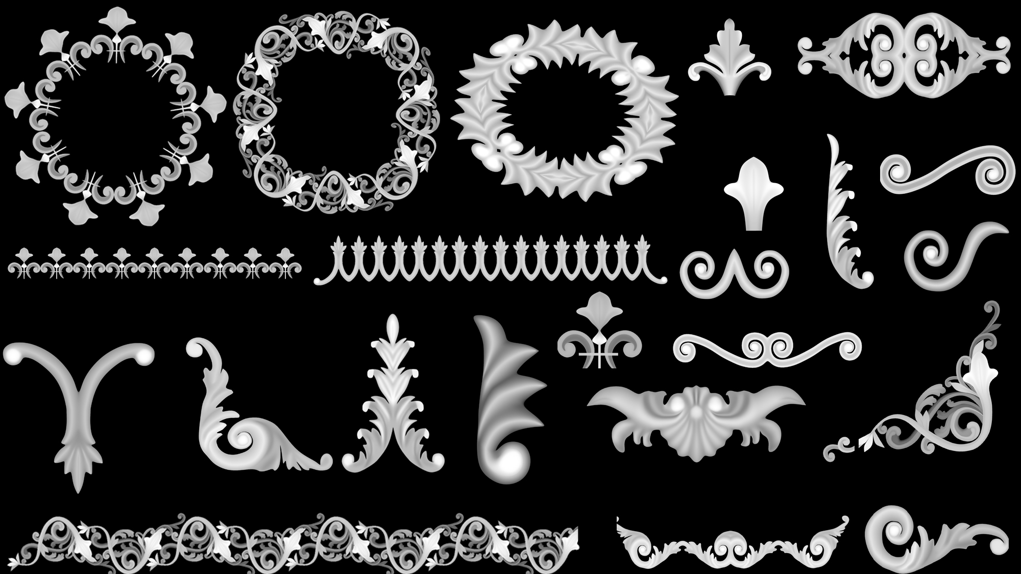 30 ornamental Alpha textures - FlippedNormals