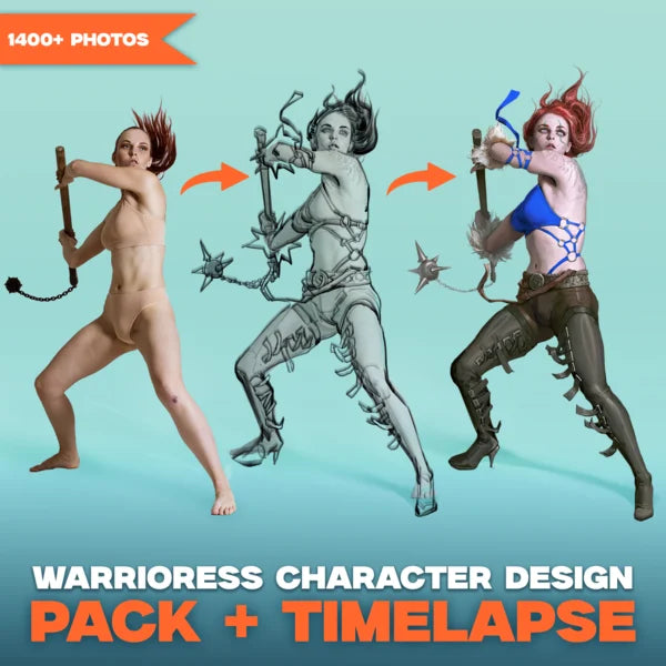 1400+ Warrioress Reference Pictures + PROCESS TIMELAPSE + PSD