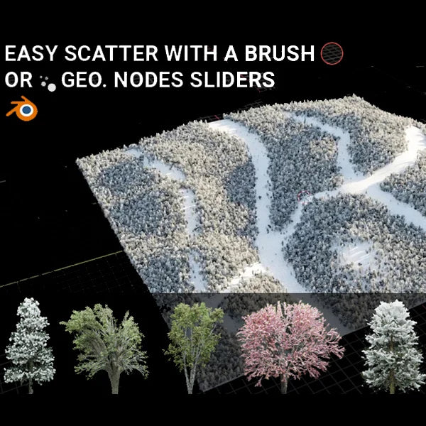 Low Poly Trees Scatter
