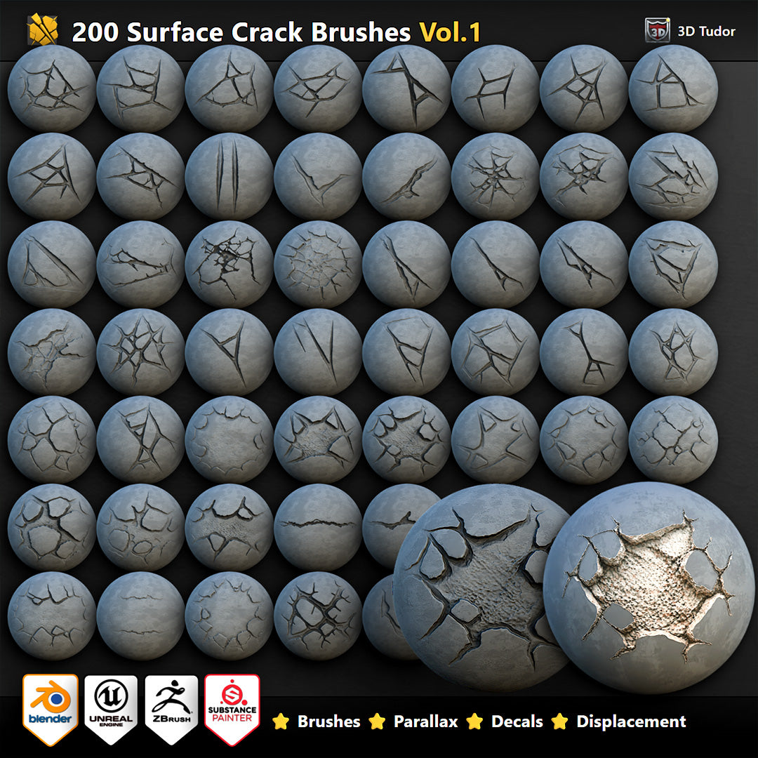 Surface Crack Brush & Decal Pack Vol.1