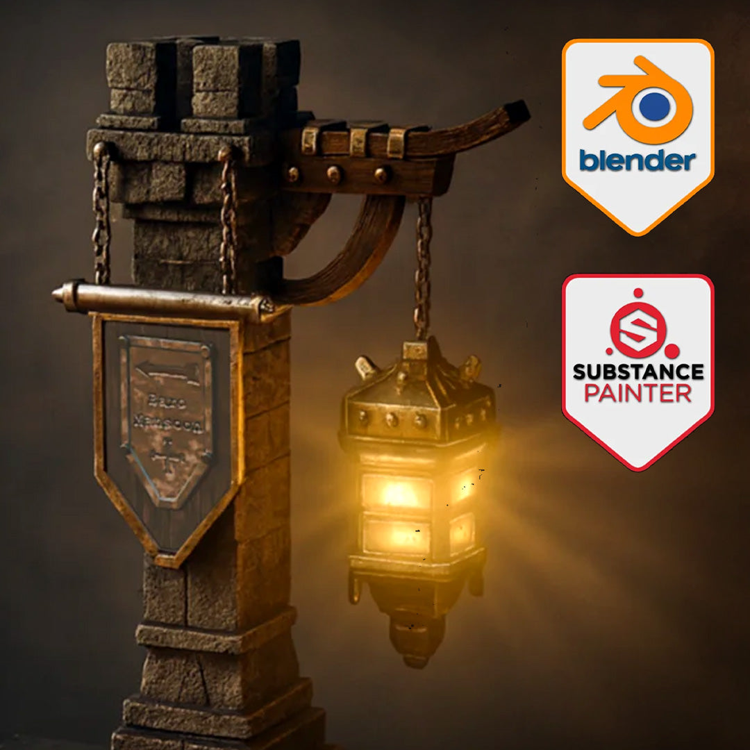 Blender and Substance Painter - Game Asset Creation - Fantasy Lights