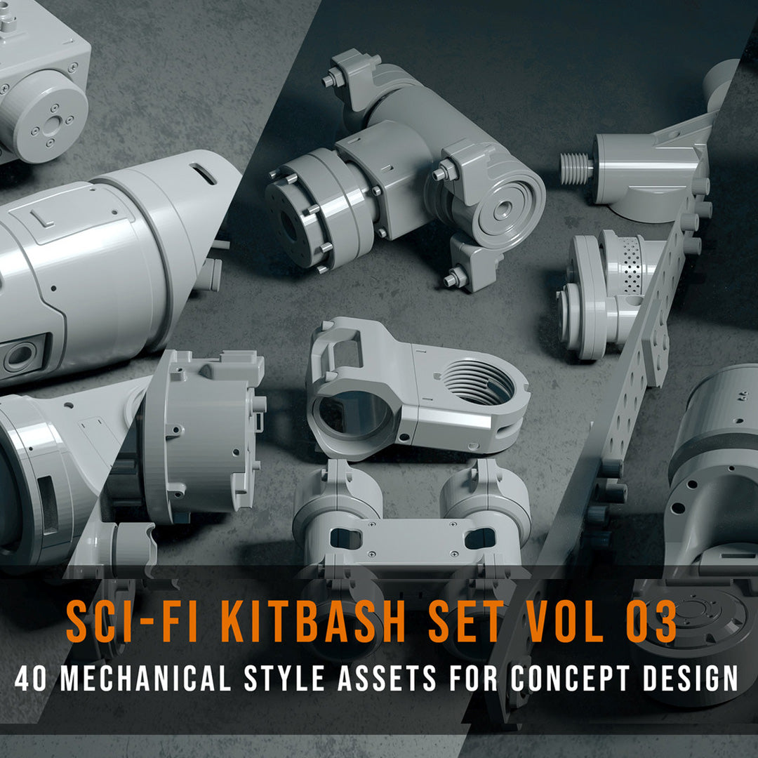Kitbash Set: 40 Mechanical Assets