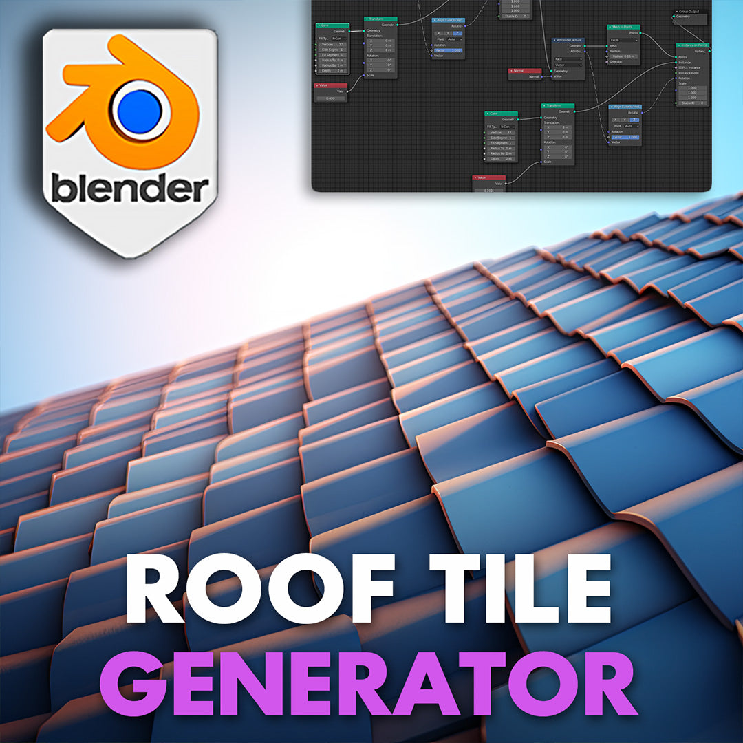 Blender 4 Roof Tile Procedural Geometry Node